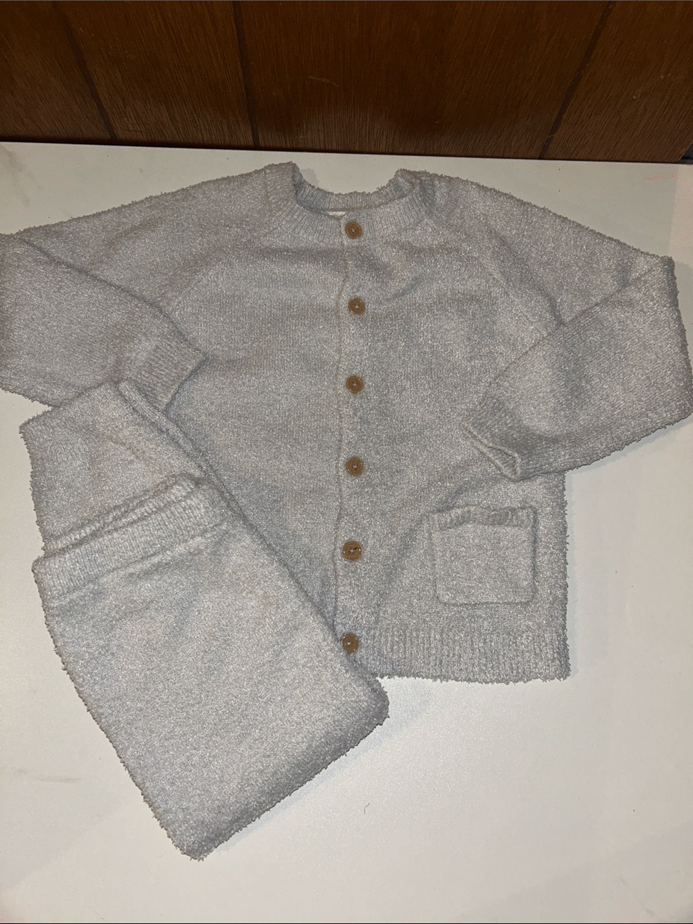 3/$25 Modern Moments | Cozy Kids Button-Front Set in Gray